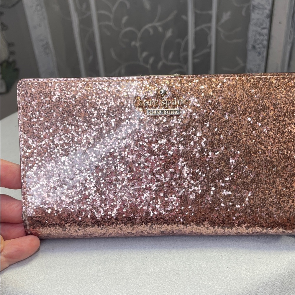 Kate Spade Rose Gold Glitter Wallet